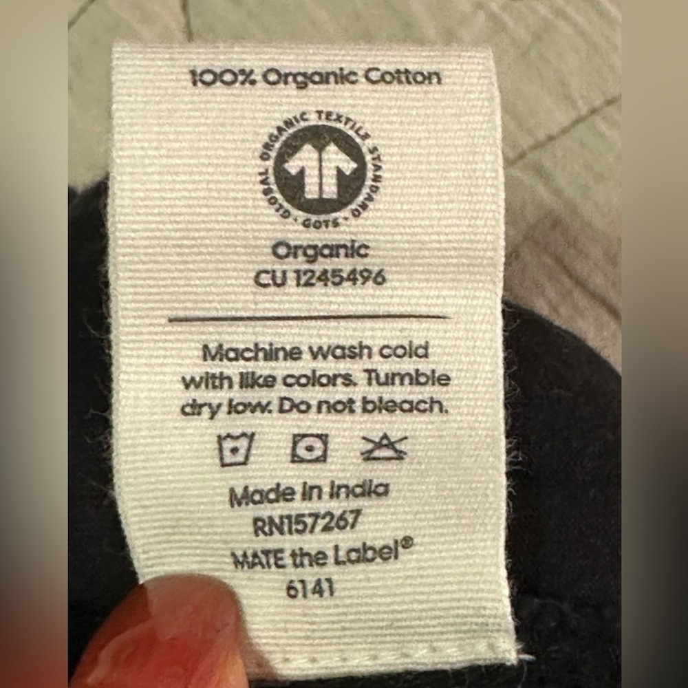 NEW Mate the Label Organic Cotton Waffle Wide Leg Pant Sz Small Black MSRP $148 - Picture 8 of 9